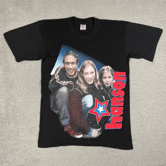 Hanson Vintage 90s Rap Parking Lot Band Tee Mens XS-S Front Back Americas Best - Picture 1 of 7
